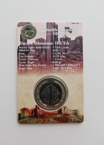 Antep Gazilik Unvanı 100. Yıl Hatıra Parası - Görsel 2