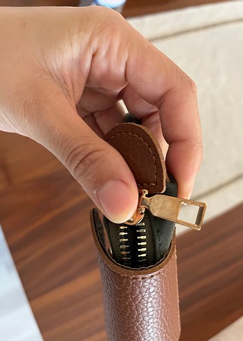 Beden Kahverengi Deri Kadın Makyaj Çantası