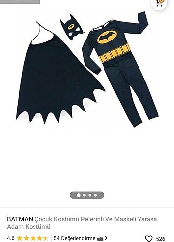 Çocuk Batman Kostüm
