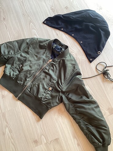 Bershka BERSHKA YEŞİL KISA BOMBER CEKET