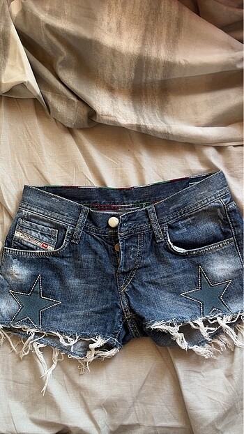 DIESEL DÜŞÜK BEL KOT ŞORT YILDIZ BASKILI VINTAGE