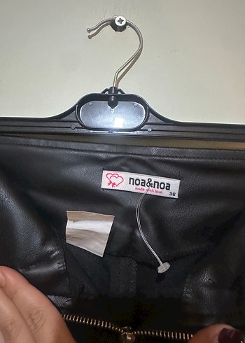 36 Beden siyah Renk Siyah Deri Mini Etek