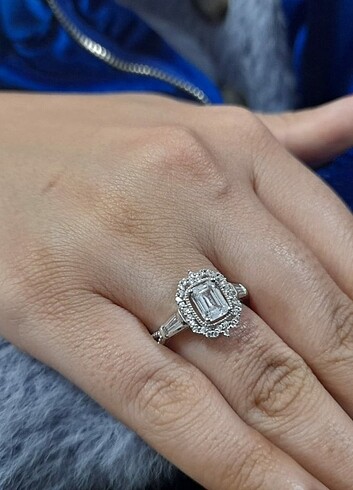 swarovski Gümüş Baget Tek Taş