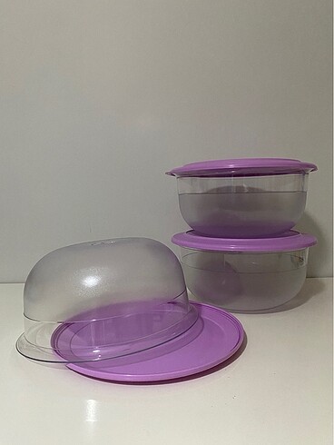  Beden mor Renk Tupperware Kristalin Kase 3,5 Lt