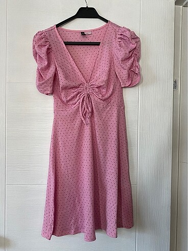 H&M H&M pembe puantiyeli elbise, xs beden