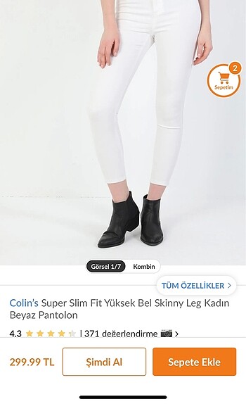 Colin's Beyaz pantolon
