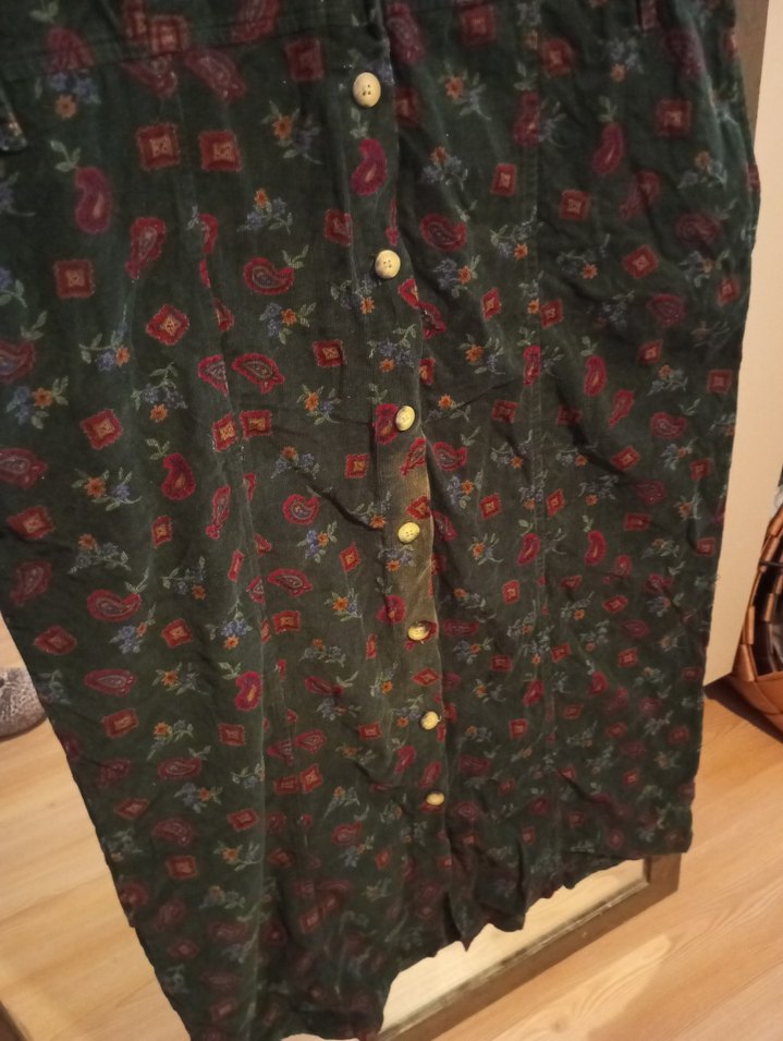 Düğmeli Bordo Bohem Uzun Elbise - Görsel 2