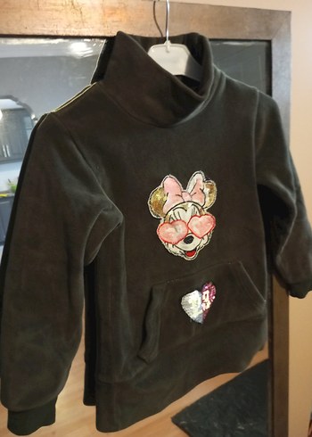 Kız Çocuk Gri Fermuarlı Sweatshirt - Görsel 2