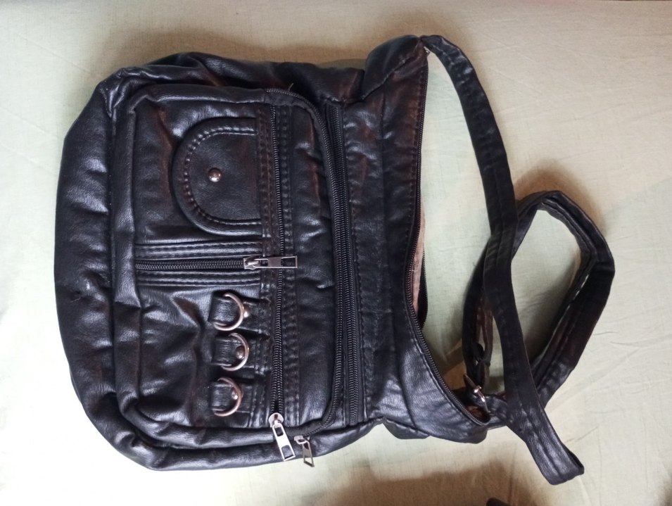 Kahverengi Deri Yılan Desenli Kadın Çanta - Görsel 4