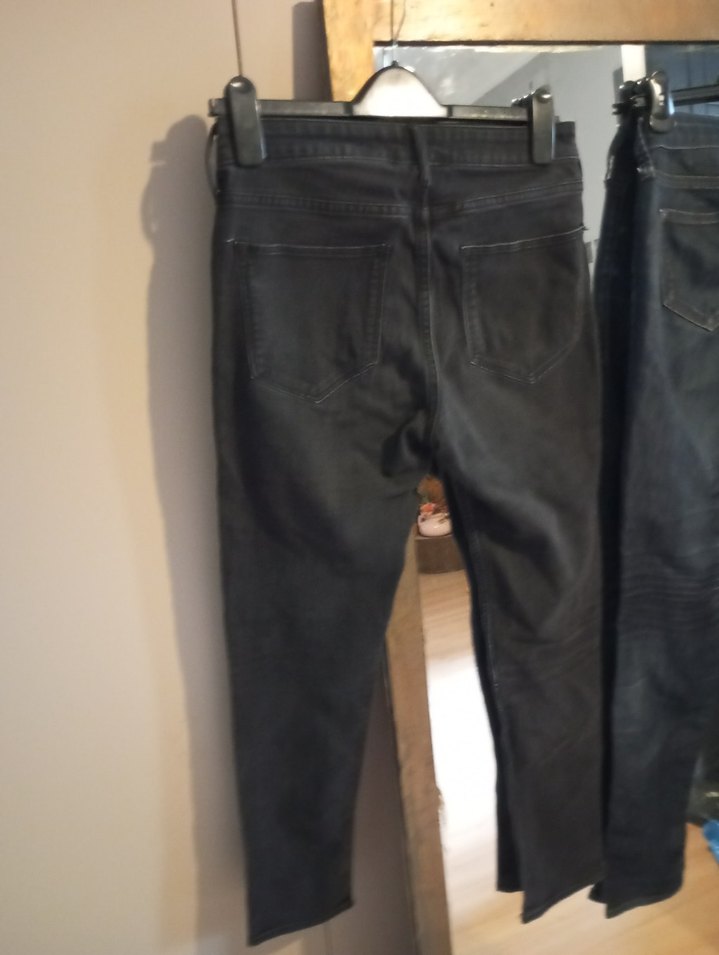 Kadın Siyah Midi Boy Denim Pantolon - Görsel 2