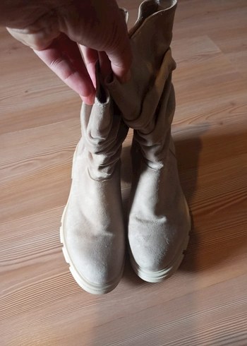 Bej Süet Kadın Dolgu Topuklu Bot - Görsel 7