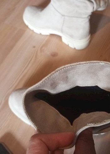 Bej Süet Kadın Dolgu Topuklu Bot - Görsel 5