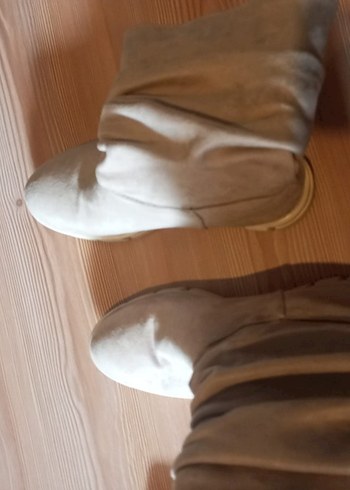 Bej Süet Kadın Dolgu Topuklu Bot - Görsel 4