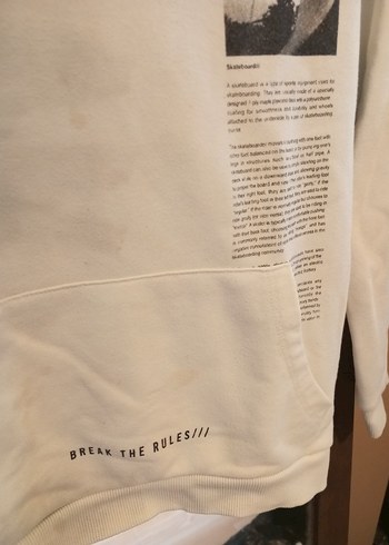 Beyaz Baskılı Erkek Sweatshirt - Görsel 2