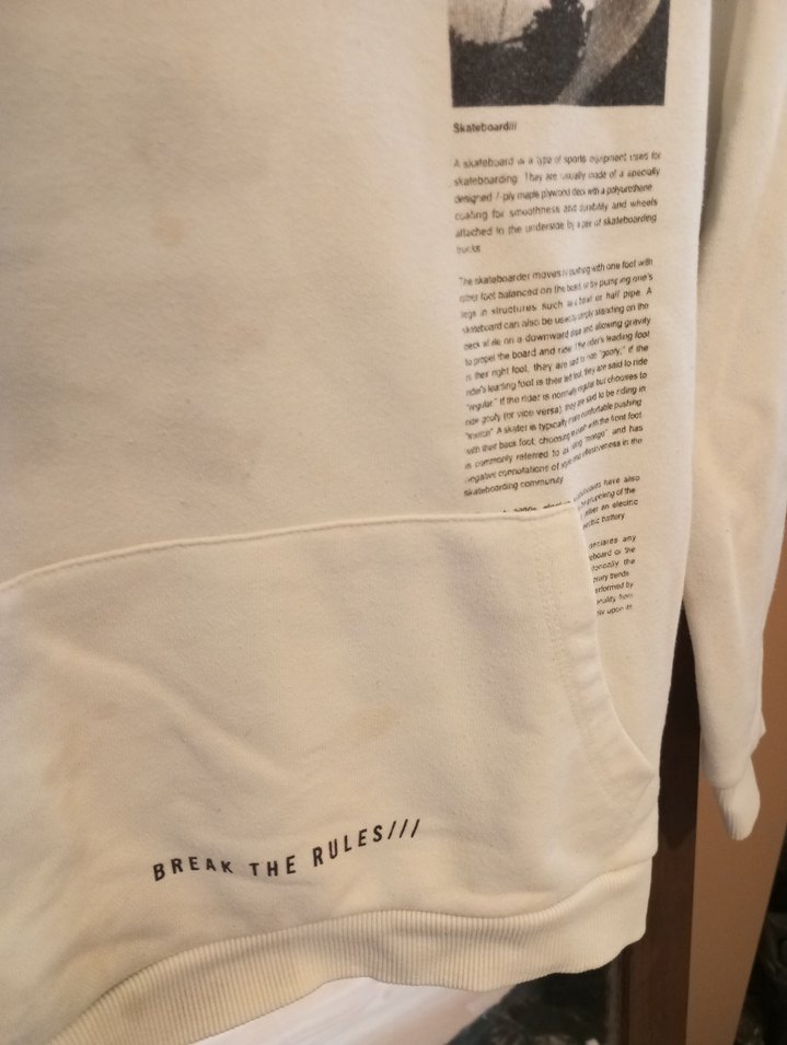 Beyaz Baskılı Erkek Sweatshirt - Görsel 2