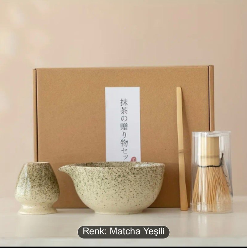 Bej ve Gri Matcha Çay Seti - Görsel 2