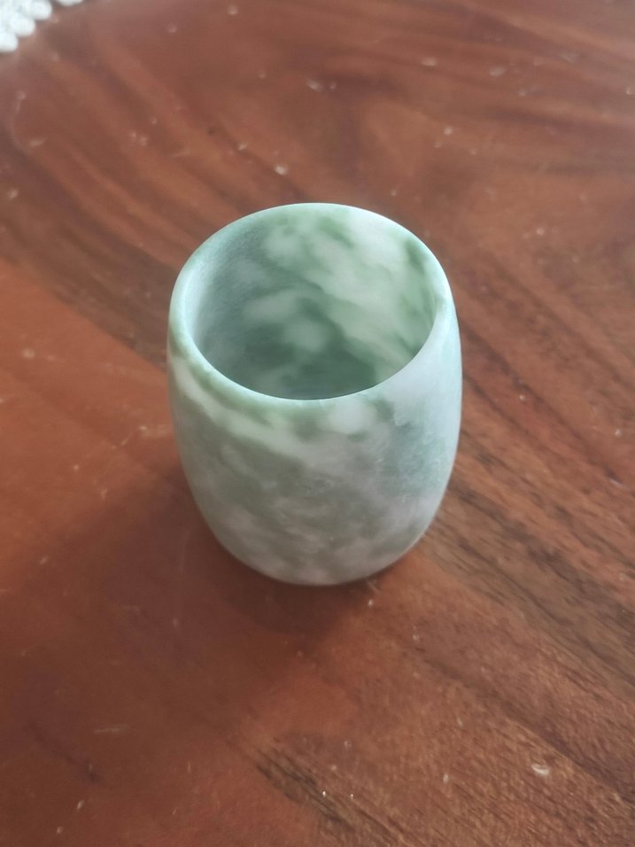 Doğal El yapımı yeşim taşı bardak(espresso, kahve) - Görsel 5