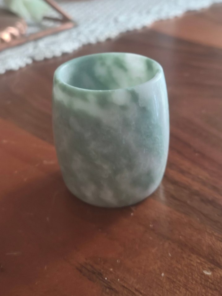 Doğal El yapımı yeşim taşı bardak(espresso, kahve) - Görsel 4
