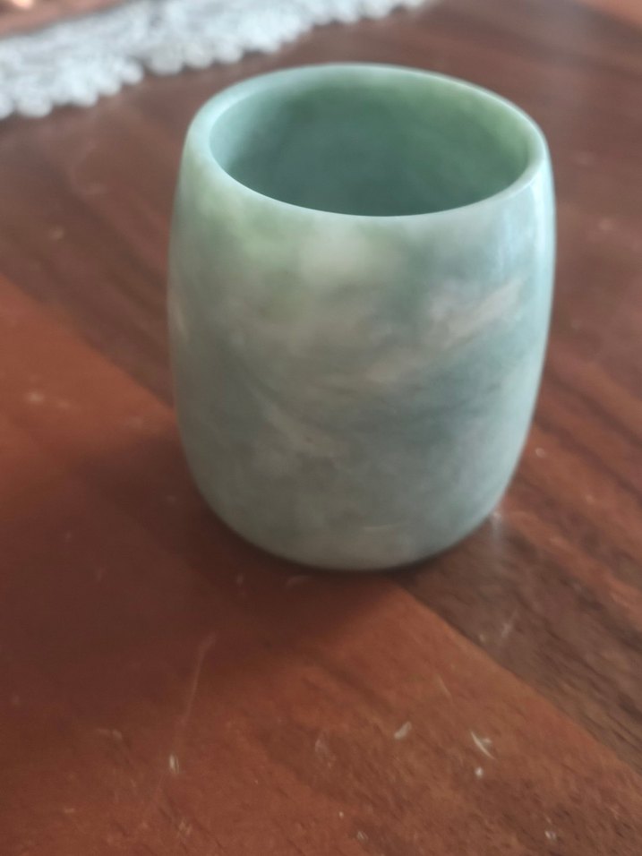 Doğal El yapımı yeşim taşı bardak(espresso, kahve) - Görsel 3
