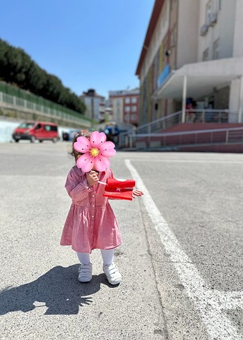 H&M Düğmeli Uzun Kollu Kız Elbise