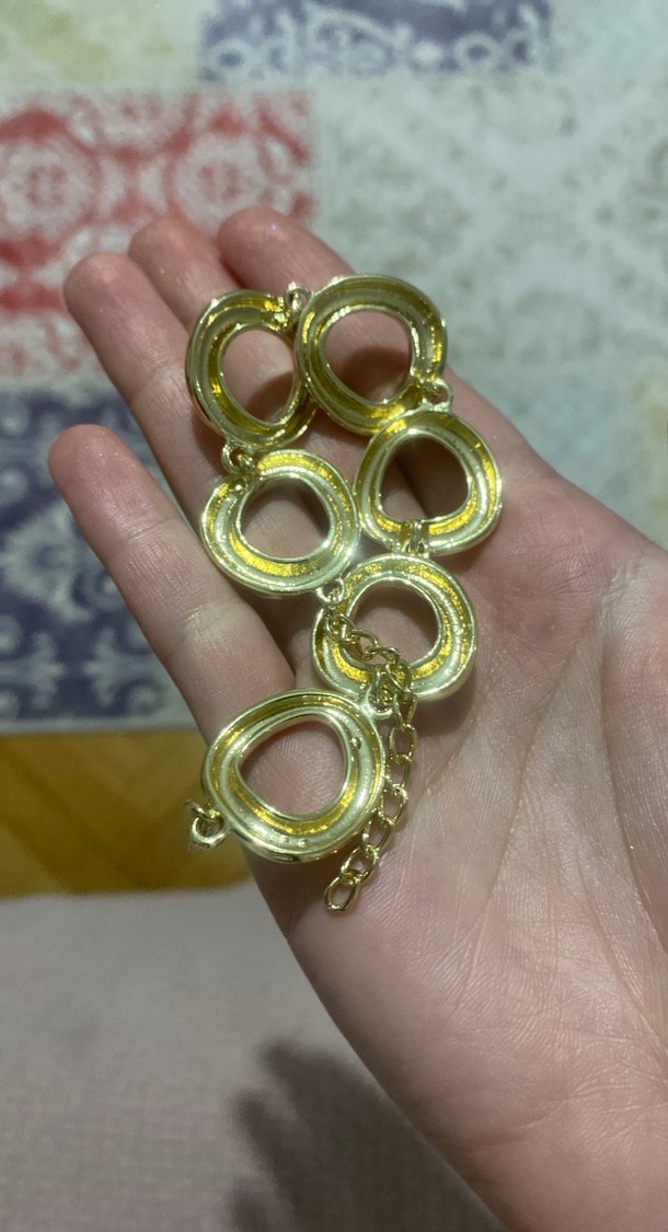 Parlak Çok Renkli Zincir Detaylı Kadın Bileklik - Görsel 3