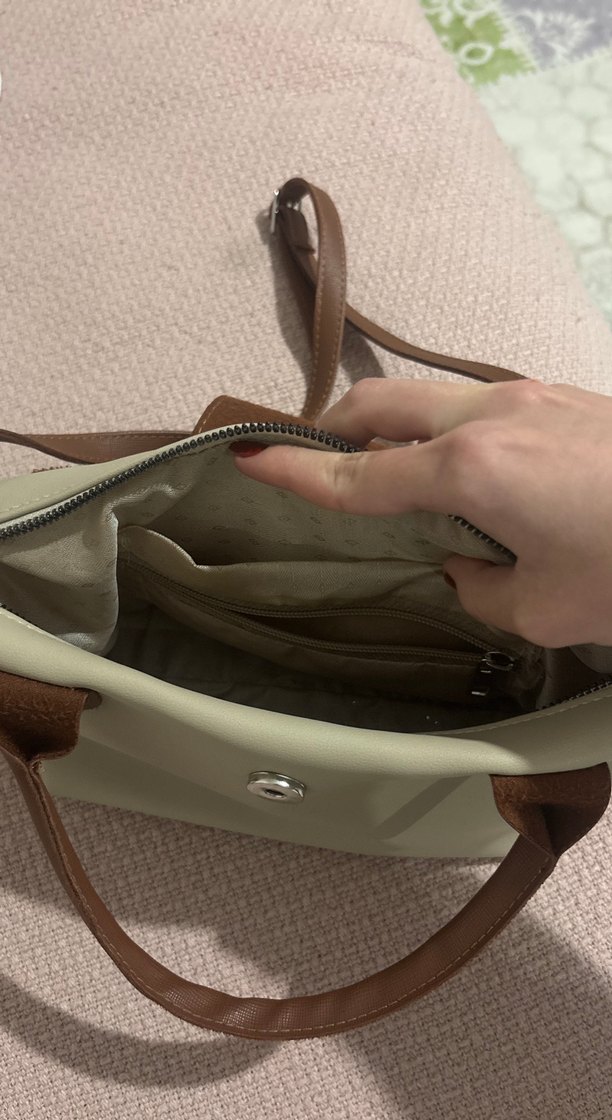 Bej Deri Tokalı Kadın Çanta - Görsel 3