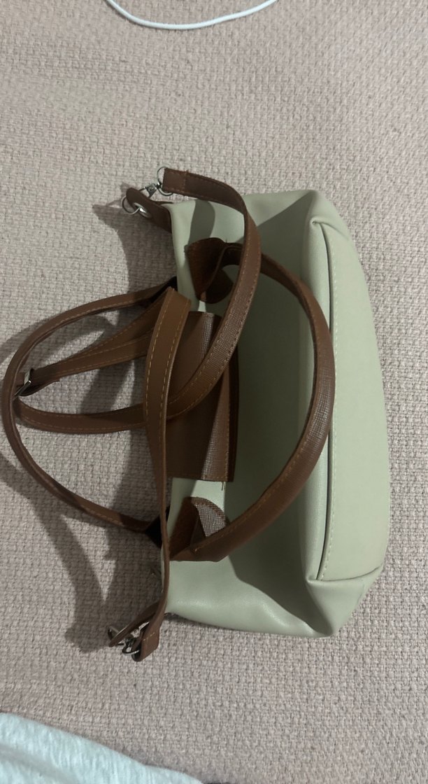 Bej Deri Tokalı Kadın Çanta - Görsel 4