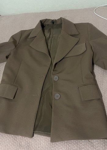 Bej Düğmeli Kadın Blazer Ceket - Görsel 2