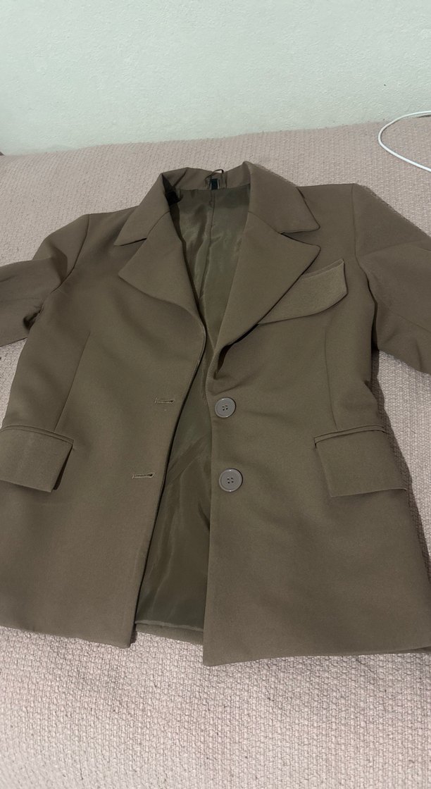 Bej Düğmeli Kadın Blazer Ceket - Görsel 2