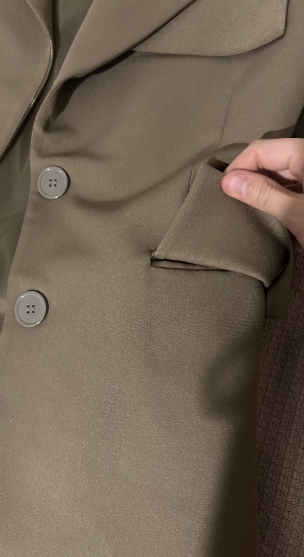 Bej Düğmeli Kadın Blazer Ceket - Görsel 4