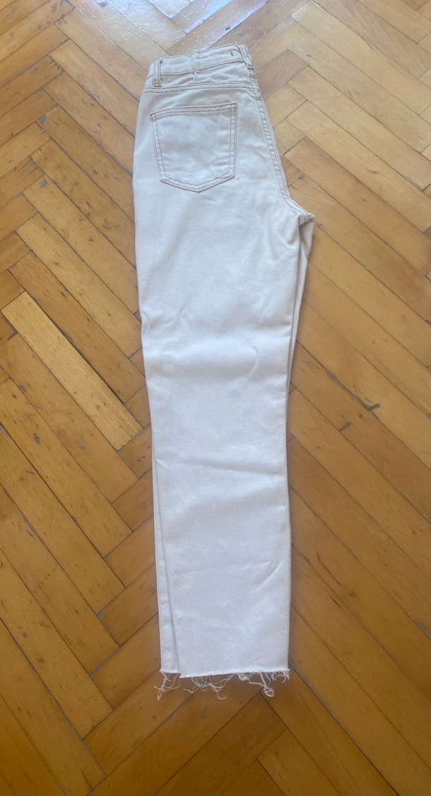 Bej Kadın Kot Pantolon Regular Fit - Görsel 4