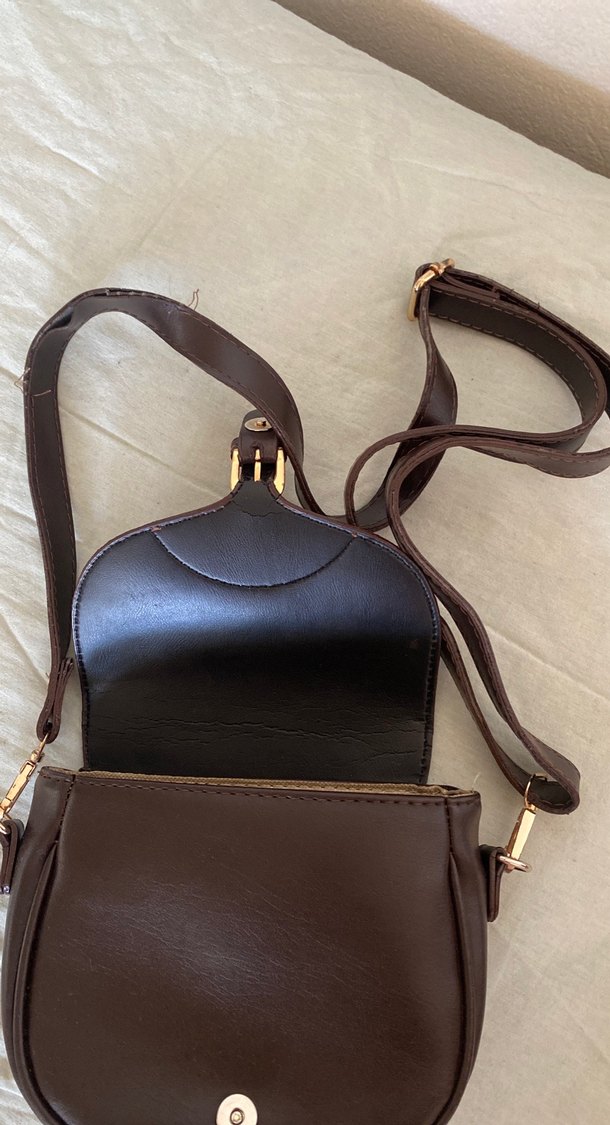 Kahverengi Deri Kadın Omuz Çantası - Görsel 2