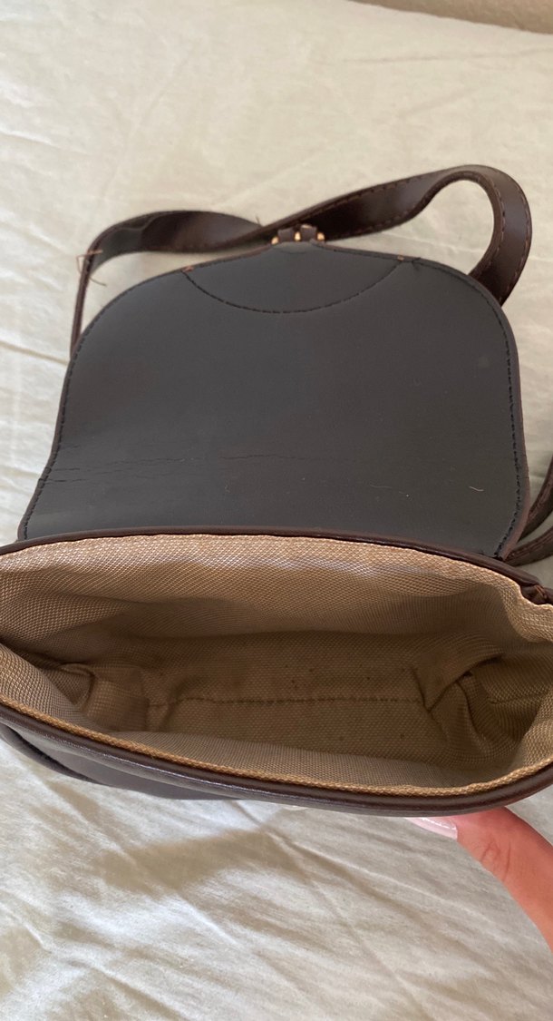 Kahverengi Deri Kadın Omuz Çantası - Görsel 3