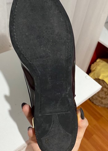 Bordo Deri Tokalı Kadın Klasik Ayakkabı - Görsel 5