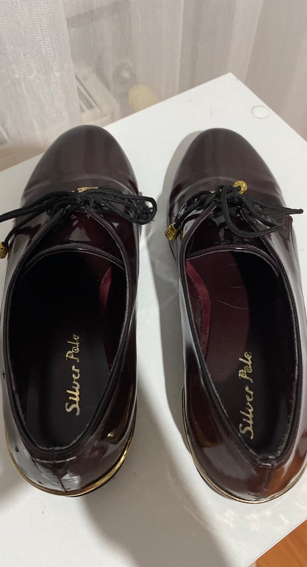 Bordo Deri Tokalı Kadın Klasik Ayakkabı - Görsel 4