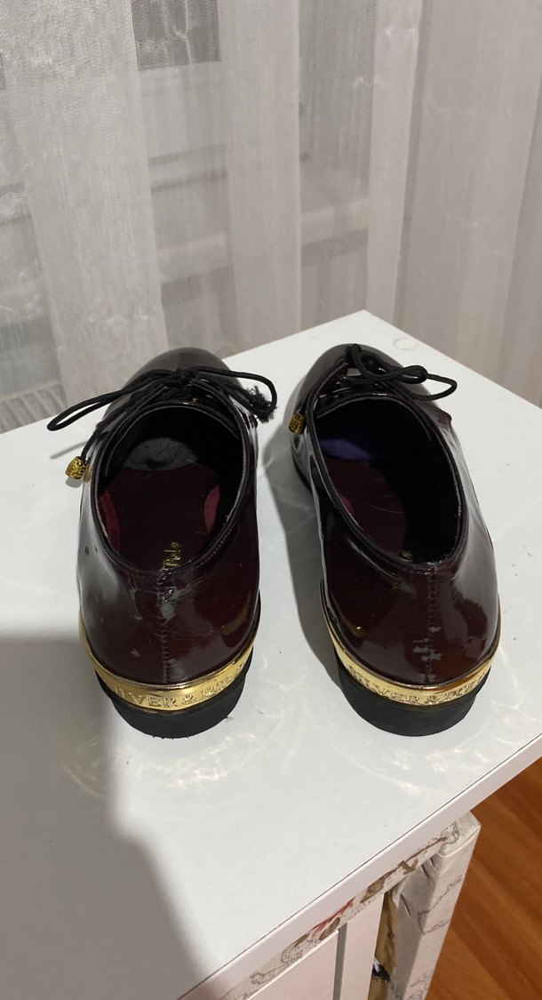 Bordo Deri Tokalı Kadın Klasik Ayakkabı - Görsel 3