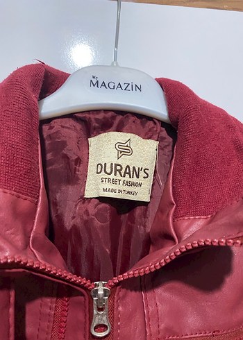 Bordo Deri Biker Ceket - Görsel 3