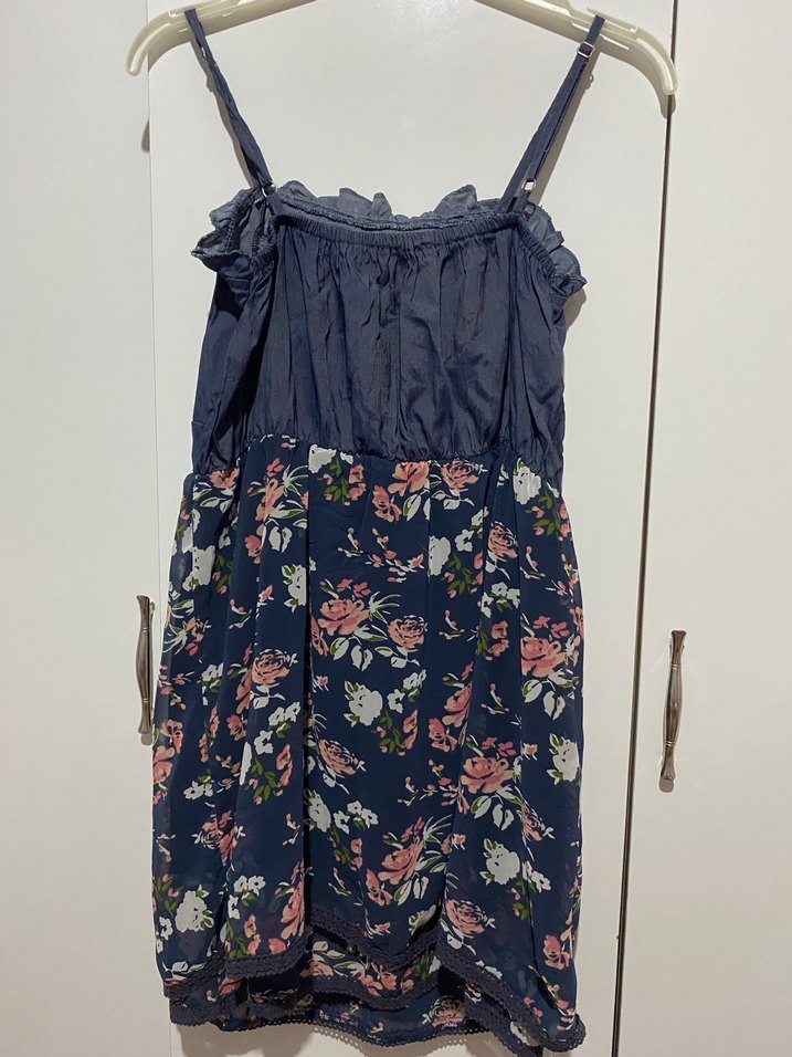 Çiçek Desenli Kolsuz Mini Bohem Elbise - Görsel 3