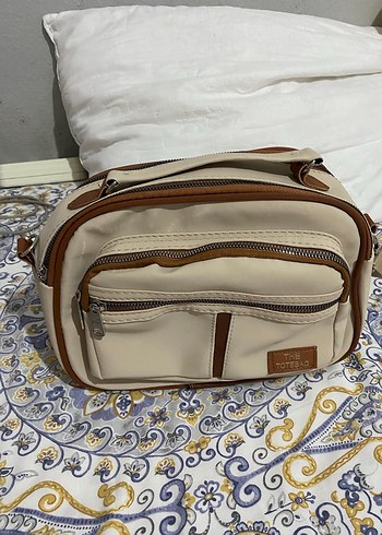 Beyaz Deri Fermuarlı Günlük Çanta - Görsel 2