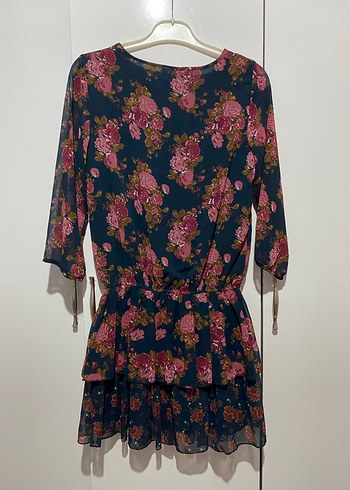 Çiçek Desenli Bohem Midi Elbise - Görsel 3