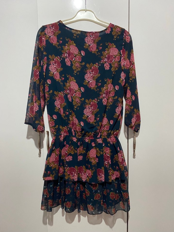 Çiçek Desenli Bohem Midi Elbise - Görsel 3