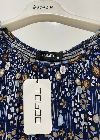 Bohem Desenli Lacivert Mini Bluz - Görsel 2