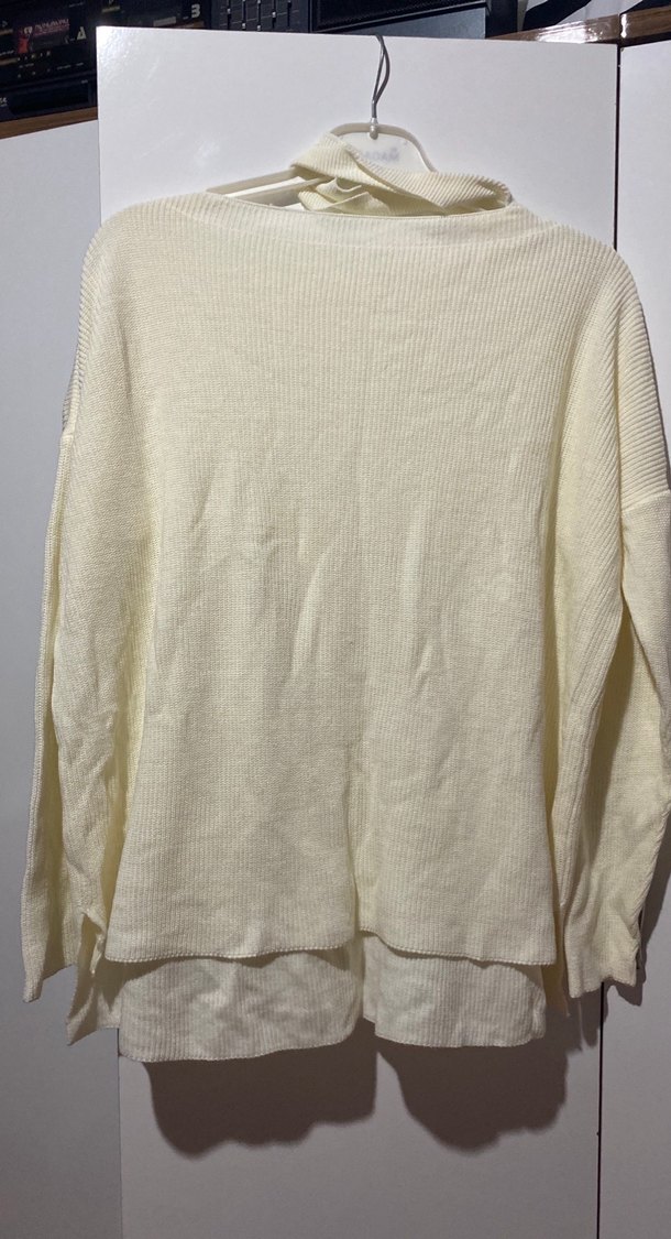 Kadın Beyaz Triko Balıkçı Yaka Kazak - Görsel 3