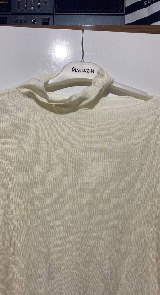 Kadın Beyaz Triko Balıkçı Yaka Kazak - Görsel 2