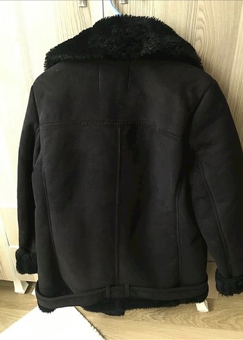 Siyah Kürklü Stradivarius mont - Görsel 4