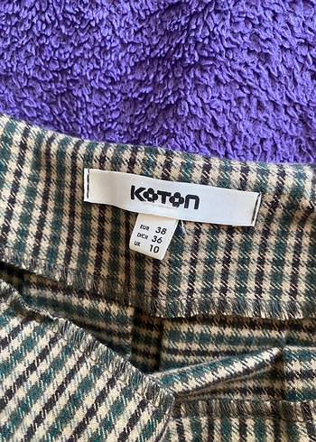 m Beden camel Renk Koton Ekoseli Etek