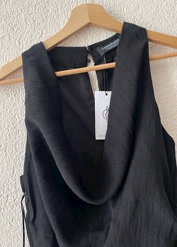 m Beden siyah Renk Stradivarius Drapeli Elbise