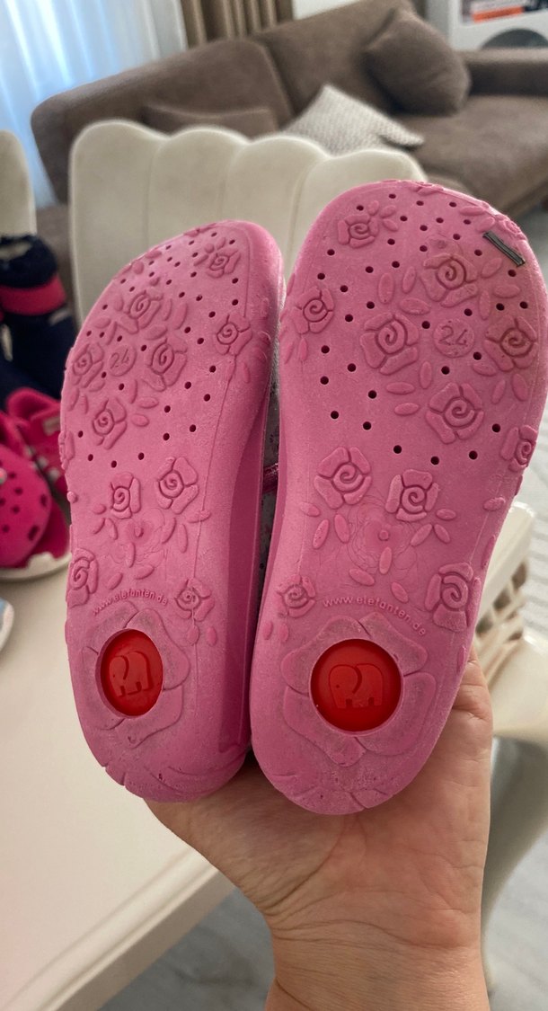 Kız Çocuk Pembe Velcro Bağcıklı Ev Terliği - Görsel 3