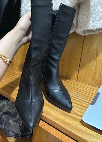 Kadın topuklu streç çizme - Görsel 2