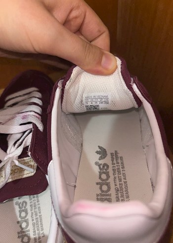 Bordo Süet Adidas  Spor Ayakkabı - Görsel 3